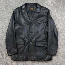 Jaqueta Reed Sportswear Masculina Grande Couro Preto Amanteigado Macio Casaco Esportivo Blazer comprar usado  Enviando para Brazil