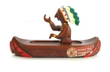 Mohawk Trail nativo americano em madeira canoa barco rota 2 Massachusetts raro vintage comprar usado  Enviando para Brazil