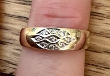 Anel de casamento vintage de ouro amarelo 14kt tamanho 9 diamante comprar usado  Enviando para Brazil