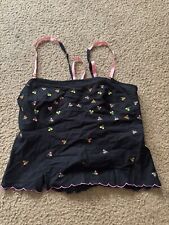 Betsey Johnson Vintage Y2K Babydoll Encaje Cami Top Lencería Negro Floral Talla M segunda mano  Embacar hacia Argentina