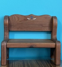Banco de madeira rústico boneca/urso 7,5” A x 9” L x 3,75” profundidade comprar usado  Enviando para Brazil