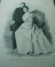 Gravure 1898 - La Reine régente d'Espagne et son fils Alphonse XIII comprar usado  Enviando para Brazil