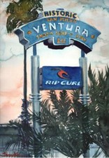 Rip Curl Ventura: Impressão artística LE assinada: Sandra Watercolors™ Califórnia comprar usado  Enviando para Brazil
