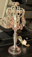Candelabro abajur de mesa plástico rosa 20 pol. Lâmpada máxima de 25 watts, usado comprar usado  Enviando para Brazil