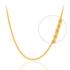 Colar de casamento feminino corrente corda 18 quilates torção ouro amarelo 18K puro Singapura, usado comprar usado  Enviando para Brazil