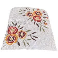 Usado, Colcha de chenille vintage da década de 1970 96 X 120" tons florais de terra laranja comprar usado  Enviando para Brazil