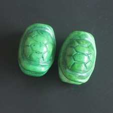 2 peças (par) pingente de concha de tartaruga de jade antiga esculpida verde para pulseira de colar comprar usado  Enviando para Brazil