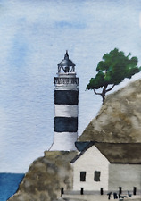 Usado, ORIGINAL AQUARELL -  Leuchtturm Port de Soller auf Mallorca. comprar usado  Enviando para Brazil