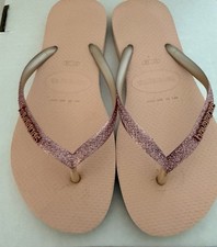 Chinelo Havaianas Feminino Slim Glitter II Rosa Rosa 7/8 Excelente Estado, usado comprar usado  Enviando para Brazil