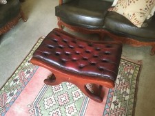 Leather chesterfield footstool for sale  SOLIHULL