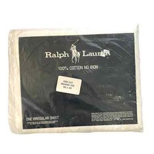Novo Pacote Aberto RALPH LAUREN 100% Algodão Um Rei Irregular Lençol Plano Marfim comprar usado  Enviando para Brazil