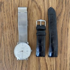 Usado, Junghans Max Bill relógio automático 38mm mostrador branco com pulseira de couro Hirsch comprar usado  Enviando para Brazil