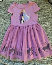 Vestido Tutu Disney Frozen II Meninas Tamanho Pequeno 6-6x Roxo Manga Curta Elsa Anna comprar usado  Enviando para Brazil