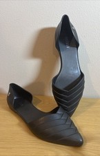 Melissa Tecido Gelatina Flats Point Toe Basketweave D'orsay Preto Tamanho 37 6 1/2, usado comprar usado  Enviando para Brazil