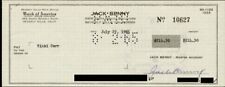 Jack benny check for sale  Las Vegas
