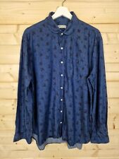 Camisa masculina OLIVER SPENCER azul rosa floral manga longa botão para cima tamanho M média, usado comprar usado  Enviando para Brazil