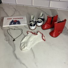 Pleasant Company/American Girl Molly’s Colar, Kit Camp Sit Upon Sapatos Meias + comprar usado  Enviando para Brazil