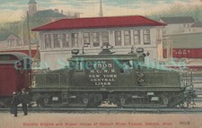Cartão postal Detroit Michigan MI - MICHIGAN CENTRAL RAILROAD ELECTRIC ENGINE comprar usado  Enviando para Brazil