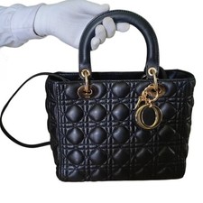 Bolsa Dior Mini Lady Black Cannage 2 vias comprar usado  Enviando para Brazil