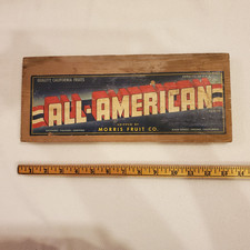 ALL-AMERICAN Morris Fruit Co., Fresno, Califórnia Publicidade Caixa de Madeira Extremidade comprar usado  Enviando para Brazil
