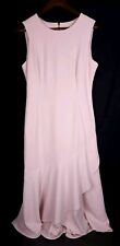 Vestido midi Calvin Klein rosa claro com babado em camadas sem mangas assimétrico tamanho 10, usado comprar usado  Enviando para Brazil