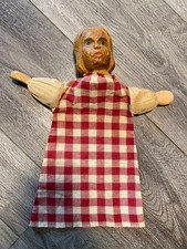 Raro rosto esculpido à mão vintage de madeira 13 pol. de altura. Vestido xadrez vermelho branco comprar usado  Enviando para Brazil