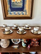 Caneca e pires de café expresso vintage Wolff folheados a prata porcelana Demitasse conjunto com 6 comprar usado  Enviando para Brazil