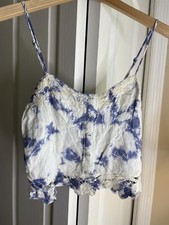 Billabong Designer Closet Cropped Spaghetti Strap Top Tye-dye, Bordado P/P, usado comprar usado  Enviando para Brazil