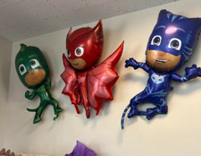 PJ Masks Decorações de Festa (60+ Itens): Balões, pano de fundo, toalha de mesa, prêmios, usado comprar usado  Enviando para Brazil
