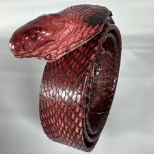 Autêntico cinto de cabeça de cobra vermelha couro de cobra natural cinto vintage masculino/feminino comprar usado  Enviando para Brazil