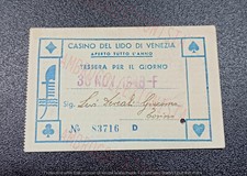 Tessera ingresso casinò usato  Cuneo