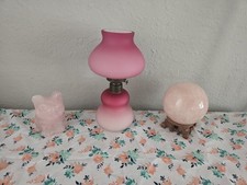 Abajur de mesa antigo rosa gradiente sopro de pêssego querosene - 10,5”H comprar usado  Enviando para Brazil
