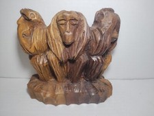 Three monkeys wooden for sale  Oxford