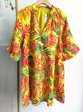 Vestido de verão novo sem etiquetas MAGASCHONI manga balão 100% linho trapézio médio $178 comprar usado  Enviando para Brazil