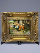 Galos vibrantes em cena de fazenda 10x12 comprar usado  Enviando para Brazil