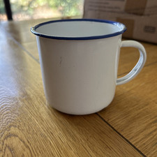 White enamel mug for sale  IPSWICH