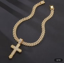 Iced cross necklace for sale  WISBECH