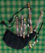 Conjunto completo de gaita/saco de fole/cachimbos de madeira rosa CC Scottish Great Highland comprar usado  Enviando para Brazil