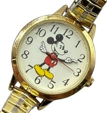 Usado, Disney Mickey Mouse relógio ponteiros móveis tom dourado estilo vintage nova bateria comprar usado  Enviando para Brazil