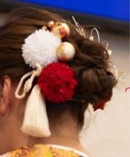 Conjunto de enfeite de cabelo estilo japonês Tsumami Zaiku para casamentos, usado, bom C No9118 comprar usado  Enviando para Brazil