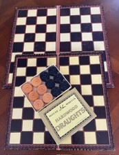 Vintage hardwood draughts for sale  CHRISTCHURCH