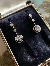 Pendientes colgantes Art Deco de diamantes cretados de laboratorio de corte redondo de 2,5 quilates en plata 925 segunda mano  Embacar hacia Argentina