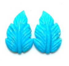 Par de pedras preciosas soltas 15x10 mm turquesa natural feito à mão 4,95 cts comprar usado  Enviando para Brazil