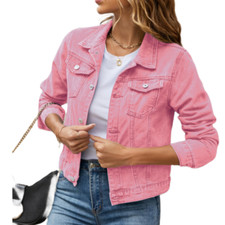 Jaqueta jeans casual feminina – Elegante e versátil camada para todas as estações comprar usado  Enviando para Brazil