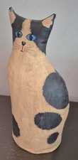 Boneco de pelúcia pintado à mão tecido a óleo lona gato preto e bronzeado arte popular 12,5" vintage comprar usado  Enviando para Brazil