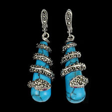 925 Argent Sterling Stabilisé Turquoise 31x12mm Marcassite Rubis Serpent Boucles, usado comprar usado 925 Argent Sterling Stabilisé Turquoise 31x12mm Marcassite Rubis Serpent Boucles, usado comprar usado  Enviando para Brazil