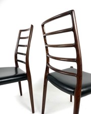 Set of 6 Niels Møller Model No. 82 Chairs in Rosewood & Leather, Denmark 1960’s comprar usado  Enviando para Brazil