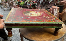Mesa de centro baixa colecionável vintage antiga esculpida à mão design flor madeira bajot comprar usado  Enviando para Brazil