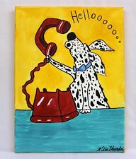 PINTURA ORIGINAL FOFA "HELLO DOGGIE" POR ARIZONA SIOUX ARTIST KILLS THUNDER  comprar usado  Enviando para Brazil