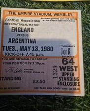 England argentina 1980 for sale  DURHAM